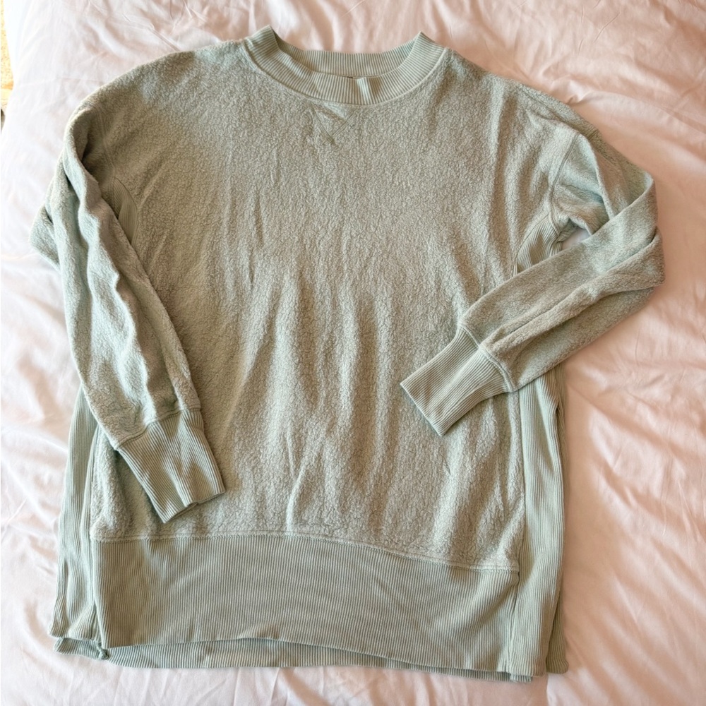 Aerie Mint Green Chilled Out Fuzzy Crewneck Sweatshirt Size XS